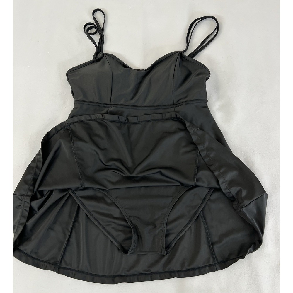 Danify Swim Dress Black Swimsuit Skirted One Piece Size 44 Modest - Picture 8 of 11